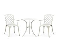 Ensemble de Bistro 3 pcs Aluminium Coulé Noir Salon de Jardin Balcon vidaXL