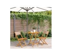 Ensemble de bistro 3 pcs taupe tissu et bois massif, ensemble de bistro de jardin, ensemble de balcon, ensemble de 3281846