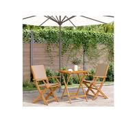 Ensemble de bistro 3 pcs taupe tissu et bois massif, ensemble de bistro de jardin, ensemble de balcon, ensemble de 3281810