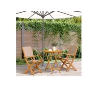 Ensemble de bistro 3 pcs taupe tissu et bois massif, ensemble de bistro de jardin, ensemble de balcon, ensemble de 3281858