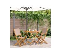 Ensemble de bistro 3 pcs taupe tissu et bois massif, ensemble de bistro de jardin, ensemble de balcon, ensemble de 3281882