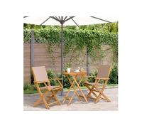 Ensemble de bistro 3 pcs taupe tissu et bois massif, ensemble de bistro de jardin, ensemble de balcon, ensemble de 3281798