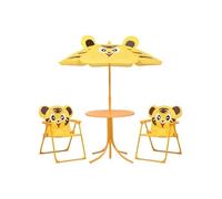 vidaXL Ensemble bistrot 3 pièces pour enfants avec parasol Jaune