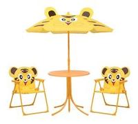 vidaXL Ensemble de jardin bistrot 3 pièces pour enfants avec parasol jaune