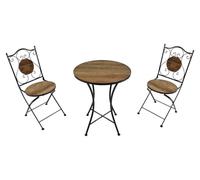 Ensemble de bistro mosaïque - 3 pièces - Tuin, terras, balcon - Métal enduit de poudre - Pliable