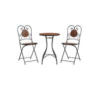 vidaXL Ensemble de mosaïque bistrot rouge terracotta Fer et céramique