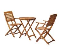vidaXL Ensemble Bistro 3 pièces pliable bois massif acacia