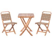 Ensemble de Bistrot en Bois d'Acacia Certifié Pliant Meuble de Jardin Terra