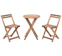 Ensemble de Bistrot en Bois d'Acacia Pliant Meuble de Jardin Extérieur Marr