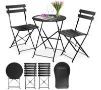 Ensemble de bistrot KESSER® 3 pièces : table de bistrot avec 2 chaises pliantes, ensemble pour balcon, mobilier de balcon, mobilier pliant, ensemble de jardin, salon de jardin, mobilier de jardin, sal