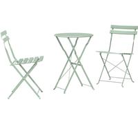 Ensemble de bistrot pliable vidaXL, 3 pièces, vert écume de mer, acier