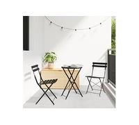 vidaXL Set Bistro pliable 3 pcs Anthracite Acier