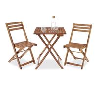 ensemble de bistrot - TECTAKE - kit bistrot SÓLLER, pliable, résistant aux intempéries, bois d'acacia, 60 x 60 x 74,5 cm - marron