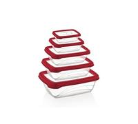 Ensemble de boite de conservation 5 pièces rouge Herzberg HGL763-RED