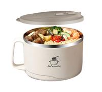 Ensemble de boîtes à déjeuner portables en acier inoxydable pour nouilles instantanées, couvercle filtrable avec support de téléphone et poignée, boîtes à soupe isothermes multicouches 1100 ml