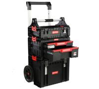 Ensemble de boîtes à outils sur roulettes, double tiroir, boîte avec poignée, ensemble modulable H 115 cm, garage atelier PRO