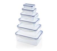 GOURMETmaxx Klick-it Lot de 6 boîtes de conservation (120 à 2500 ml), passent au micro-ondes et au congélateur, anti-fuite, avec fermeture à 4 clics, empilables et passent au lave-vaisselle
