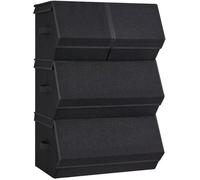 Ensemble de boîtes de rangement empilables Unyqoos® pour vêtements et livres – 2 boîtes de 35x50x25 cm (44 L) + 2 boîtes de 35x25x25 cm (22 L), en polyester et lin, avec fermeture magnétique, structur