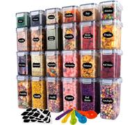 Ensemble de boîtes en plastique avec couvercles hermétiques, 24 pièces, organisateur pour la farine et les céréales (2 litres, 1,4 litre, 0,8 litre)