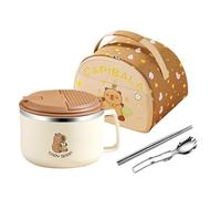 Ensemble de bols à nouilles grande capacité en acier inoxydable | Capybara Bol à soupe en acier inoxydable passe au micro-ondes pour nouilles, soupe, salade, maison, bureau, dortoir, fruits