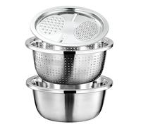 Ensemble de bols à tamis en - Bol de lavage de fruits multifonction avec râpe, passoire de cuisine pour la préparation de salade, pour la maison, la cuisine, la ferme, le café, le restaurant