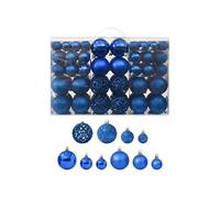 Ensemble de Boules de Noël 100 pcs Décoration d'Arbre de Noël Ornement de Vacances Décoration de Noël Jardin Patio Terrasse Extérieur Bleu