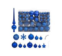vidaXL Set de 111 Boules de Noël Bleu