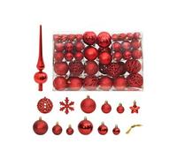 Ensemble de boules de Noël 111 pièces rouge polystyrène, boule de sapin de Noël, décoration de Noël à suspendre, décoration de Noël
