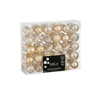 Ensemble de boules de Noël Mica Decorations Unbreakable baubles Crème Styromousse H7xl7xL7cm