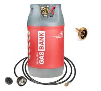 Ensemble de bouteilles de gaz GPL Zatechs 11 kg Composite DUO rechargeables 80 % de remplissage inclus avec tuyau de 1,5 m Adaptateurs DISH & ACME Allemagne Europe Camping-car