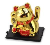 Ensemble de Bras Agitant Lucky Cat, 2 Pouces Maneki Neko Lucky Fengshui Cat Vivid Lovely Statue Solaire de Chat Fortune pour Décorer Les Ouvertures d'affaires de la Voiture de la
