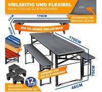 KESSER® Set de table de bière 3 pièces avec 2x bancs de bière & 1x table de bière