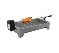 Ensemble de brochettes en acier inoxydable pour barbecue à charbon de bois | Brochette rotative automatique électrique motorisée avec poignée isolée par la chaleur en acier inoxydable 304