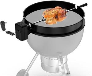 Ensemble de brochettes pour grill rotisseries, comprenant un moteur de grill à courant continu et un adaptateur. Broche rotative compatible avec les barbecues à charbon Weber de 57 cm et d'autres modè