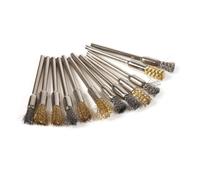 Ensemble de brosse en fil d'acier en laiton 36 pièces stylo à bille en forme de roue petite brosse métallique brosse de nettoyage