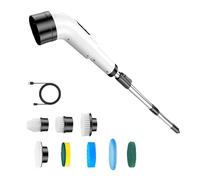 Ensemble de brosses à récurer électriques Rechargeables, Brosse rotative à 8 têtes avec poignée d ' Extension réglable pour coulis de Salle de Bain, cuisinière de Cuisine, et Mur, épurateur pour de