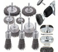 Ensemble de brosses à tasse à tige hexagonale 1/4" - idéal pour l'enlèvement de la rouille, le décapage et le nettoyage par meulage - compatible avec les accessoires de perceuse, kit de brosses métall