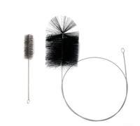 Ensemble de brosses de cheminée robustes avec tige d'extension de 2 m pour cheminée, poêle, conduit de séchage, grille d'aération et tube de four