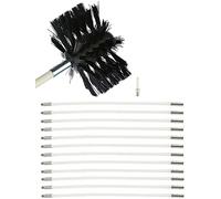 Ensemble de brosses de nettoyage de cheminée réglables - Brosse de nettoyage de cheminée - Outil de balayage de cheminée avec tiges flexibles (12 tiges, 410 mm)
