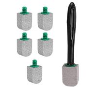 Ensemble de brosses de nettoyage pour toilettes, long manche avec 5 têtes remplaçables, sans rayures, pour salle de bain, 24,1 x 6,1 x 4,6 cm