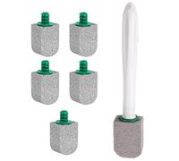 Ensemble de brosses de nettoyage pour toilettes, long manche avec 5 têtes remplaçables, sans rayures, pour salle de bain, 24,1 x 6,1 x 4,6 cm