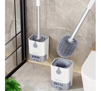 Ensemble de brosses de toilette avec support, brosse de toilette murale à Long manche, brosse de toilette Flexible, outils de nettoyage de brosse de salle de bain white