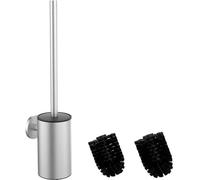 Ensemble de brosses de toilettes en acier inoxydable pour fixation murale - 2 pièces - Argent