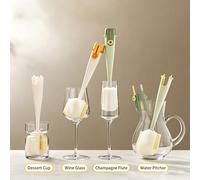 Ensemble de brosses multifonctions 5-en-1 pour tasses : comprend 1 brosse à bouteille avec tête d'éponge rétractable, 1 brosse à fentes, 1 brosse à paille, 1 brosse en U et 1 brosse de nettoyage à cro
