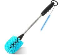Ensemble de brosses pour bouteilles Unyqoos® avec long manche : tige en acier inoxydable, poils en nylon, manche en plastique antidérapant confortable, anneau et crochet amovibles, idéal pour nettoyer