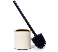 Ensemble de brosses pour toilettes Unyqoos® avec éléments en bois et en acier inoxydable, tête de brosse interchangeable, manche en acier inoxydable antidérapant, et poils en polypropylène denses