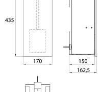 Ensemble de brosses WC, fixation murale, façade en bois, 435 x 170 mm, blanc mat