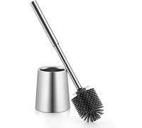 Ensemble de brosses WC Unyqoos® avec manche en acier inoxydable résistant à la rouille et tête de brosse en silicone – brosse WC élégante pour un nettoyage en profondeur