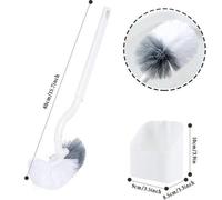 Ensemble de brosses WC Unyqoos® – Brosse WC innovante avec un manche incurvé de 40 cm, un nettoyant en forme de C, fabriquée en ABS/PP, résistante aux rayures, avec une poignée antidérapante et un sup