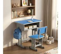 Ensemble de bureau et chaise pour enfant AIORBER, réglable en hauteur, ergonomique, stable, bleu